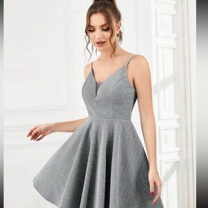 Elegant Gray Sleeveless Dress